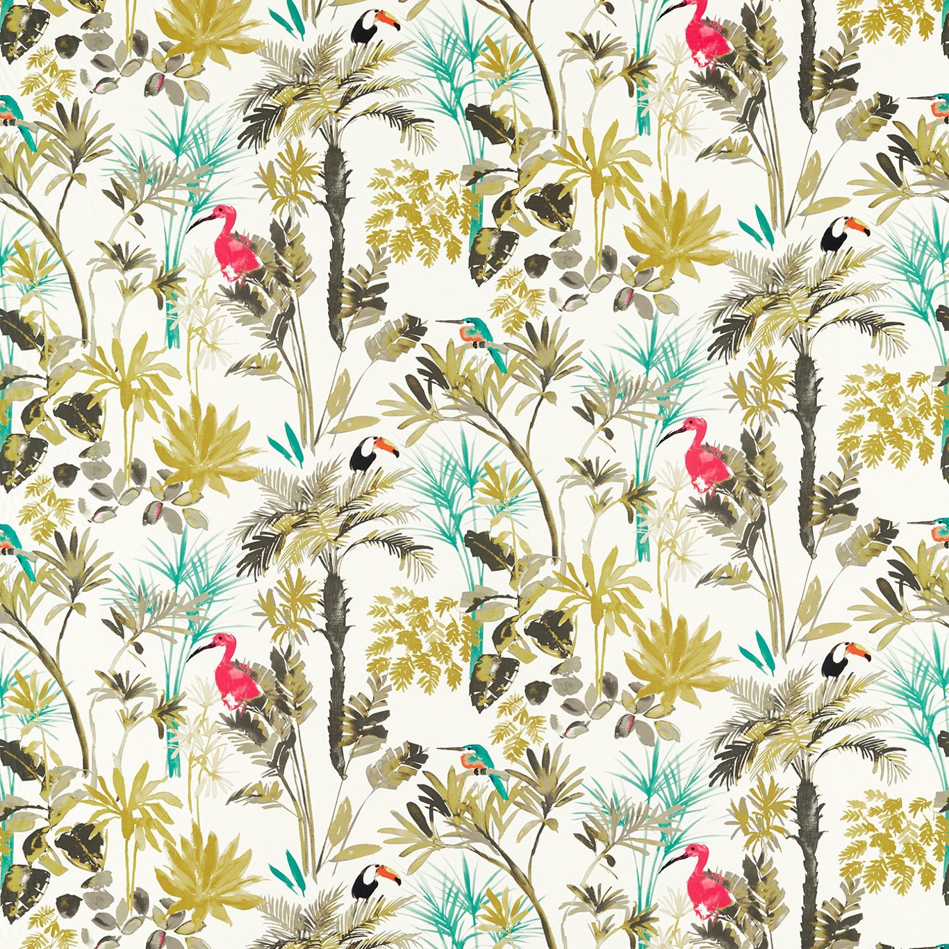 Palm - Charcoal/Citron fabric