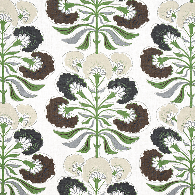 Tybee Tree - Black and Green fabric