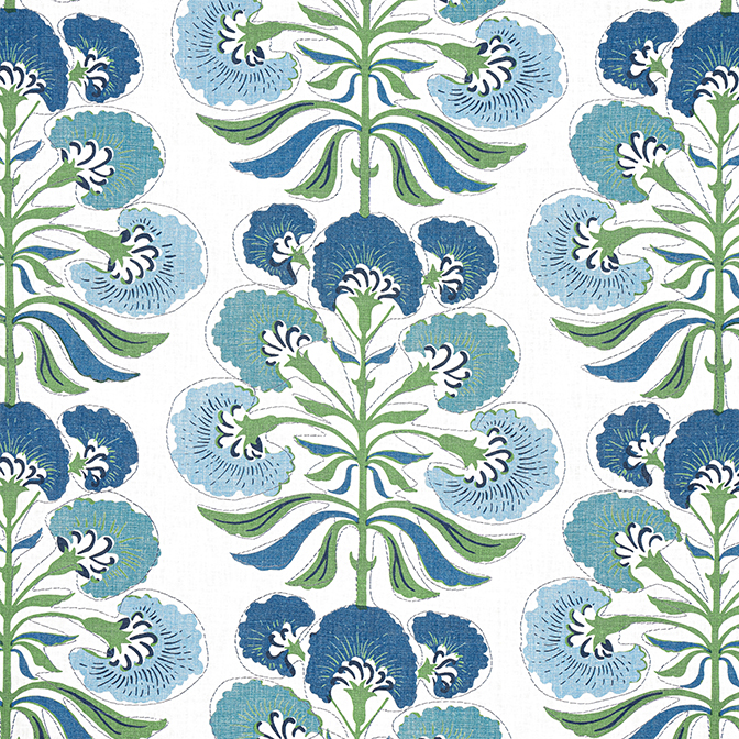 Tybee Tree - Green and Blue fabric