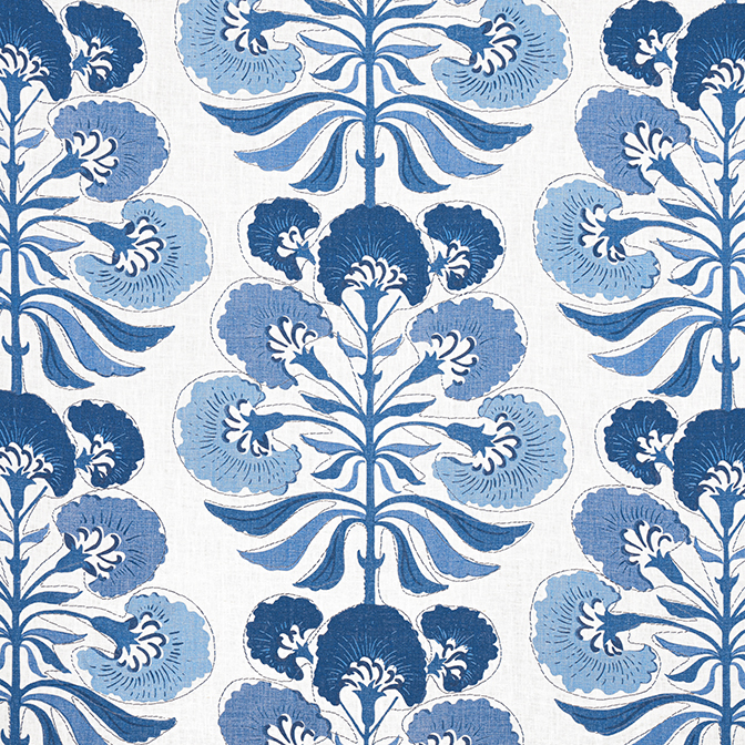 Tybee Tree - Blue and White fabric