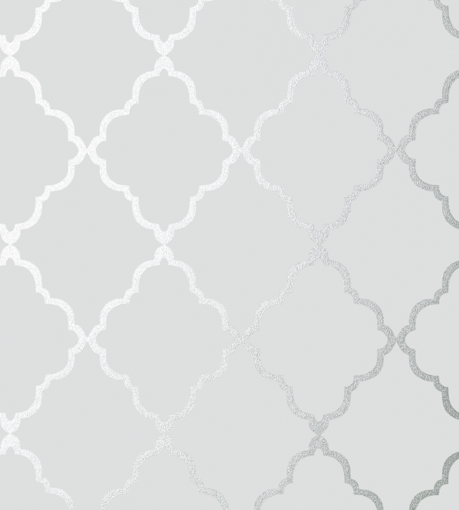 Klein Trellis Metallic Gold on Aqua wallpaper Seraphina Wallpaper