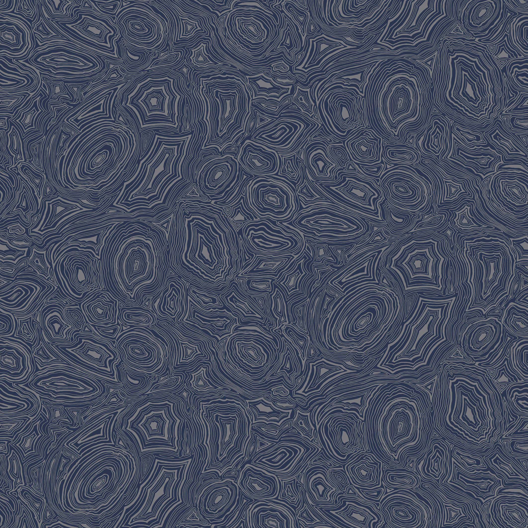 Malachite - Royal Blue and Silver wallpaper