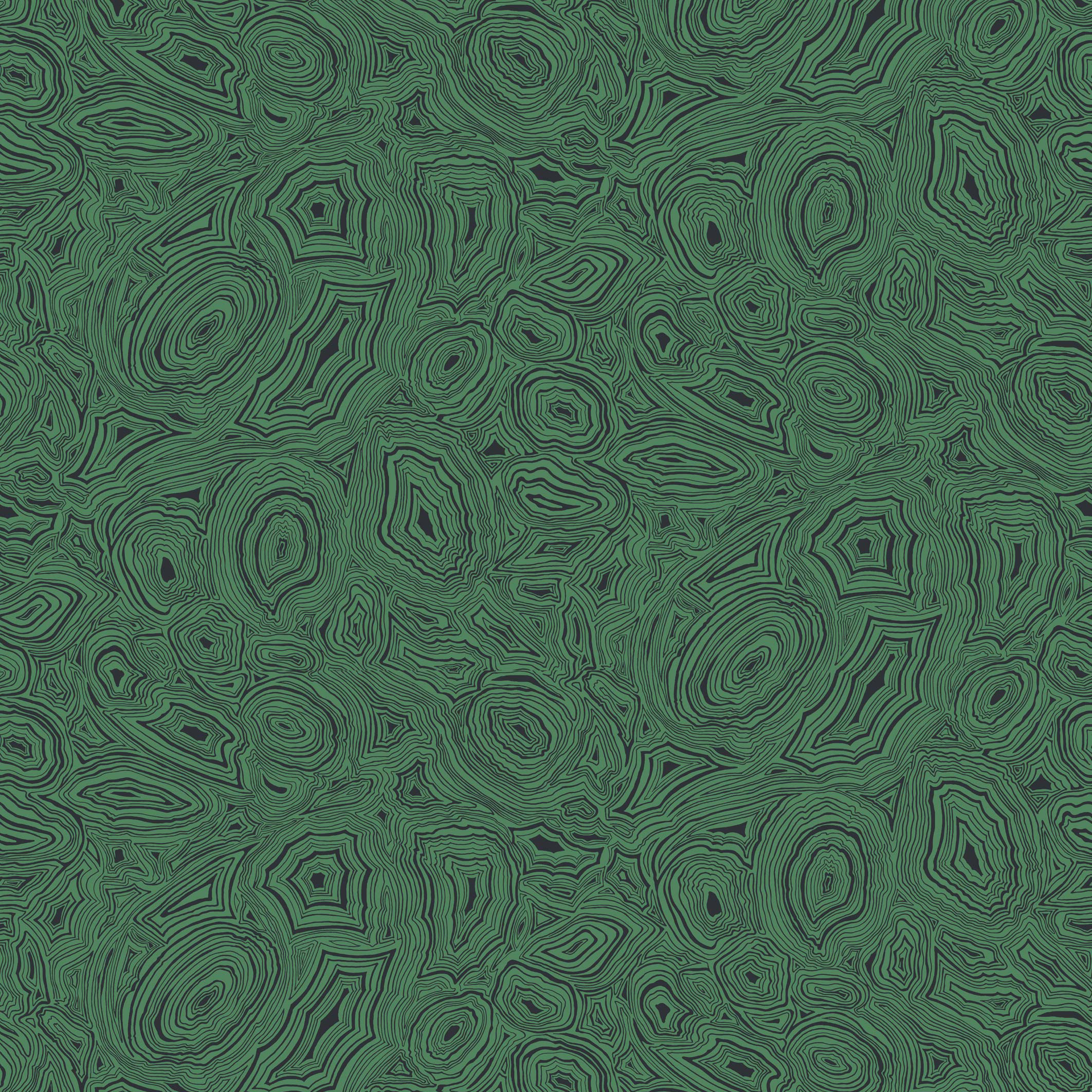 Malachite - Emerald and Black wallpaper
