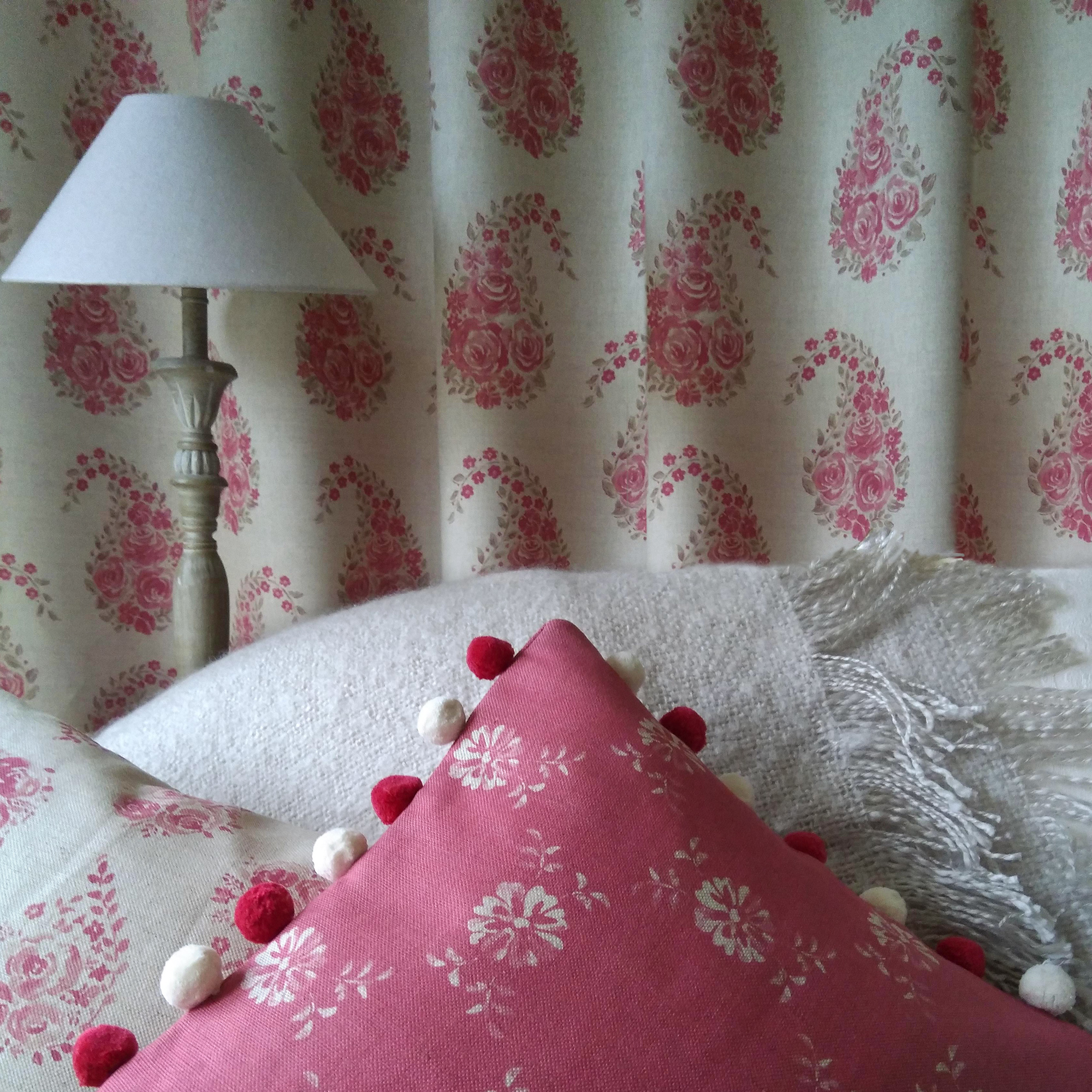 Paisley Rose - Raspberry fabric