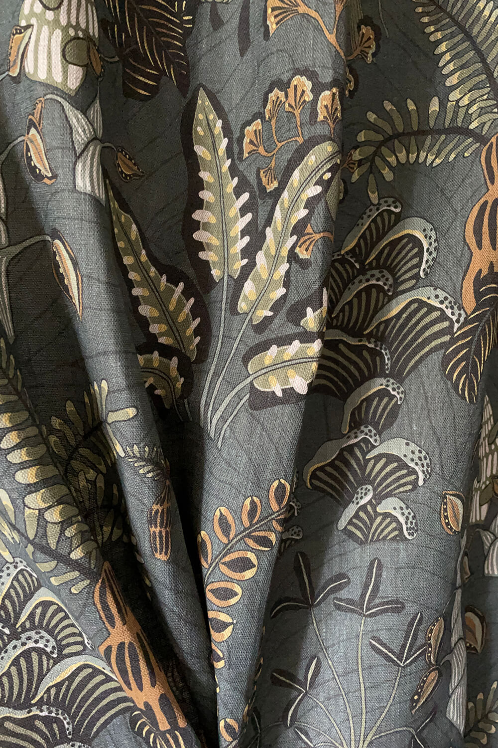 Woodland Floor - Petrol and Sage fabric