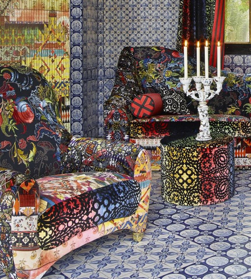 Paseo Sunset Arlequin fabric Au Theatre Ce Soir Christian Lacroix