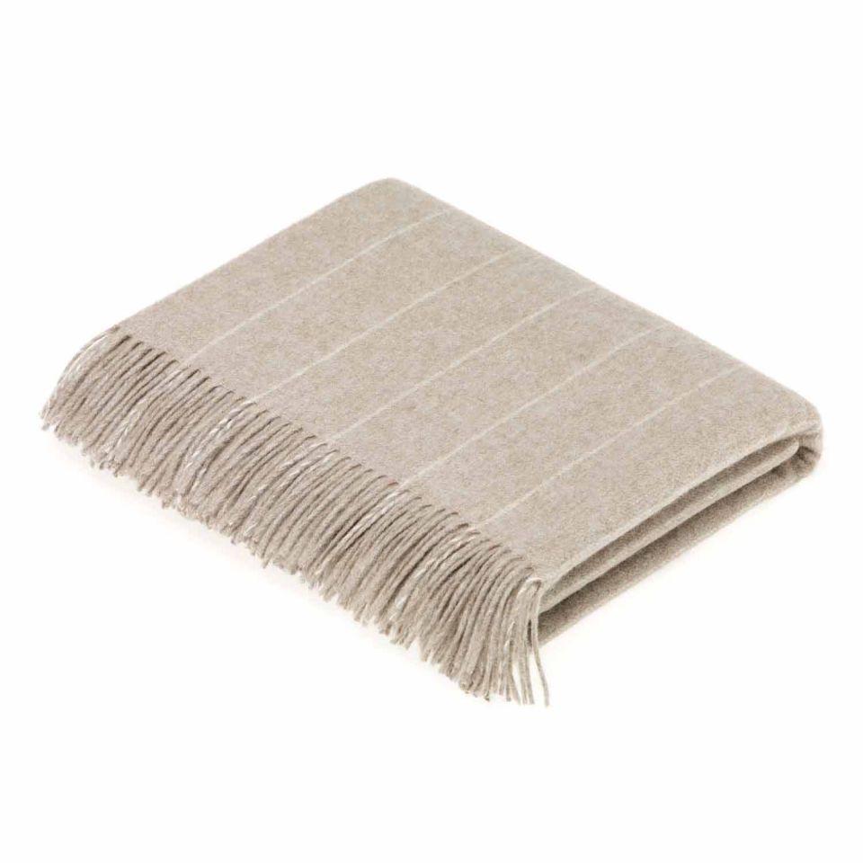 Pinstripe Beige Throw Bronte by Abraham Moon Throws