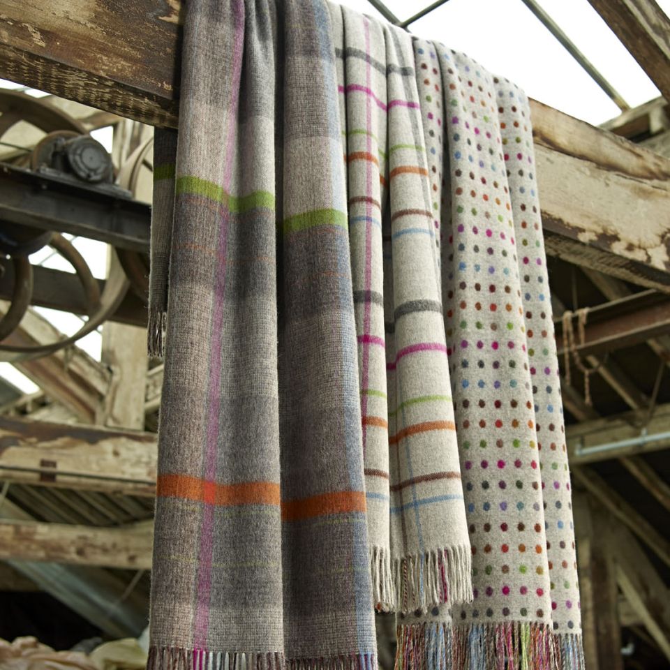 Multi Spot Beige/Multi Throw Bronte by Abraham Moon Throws