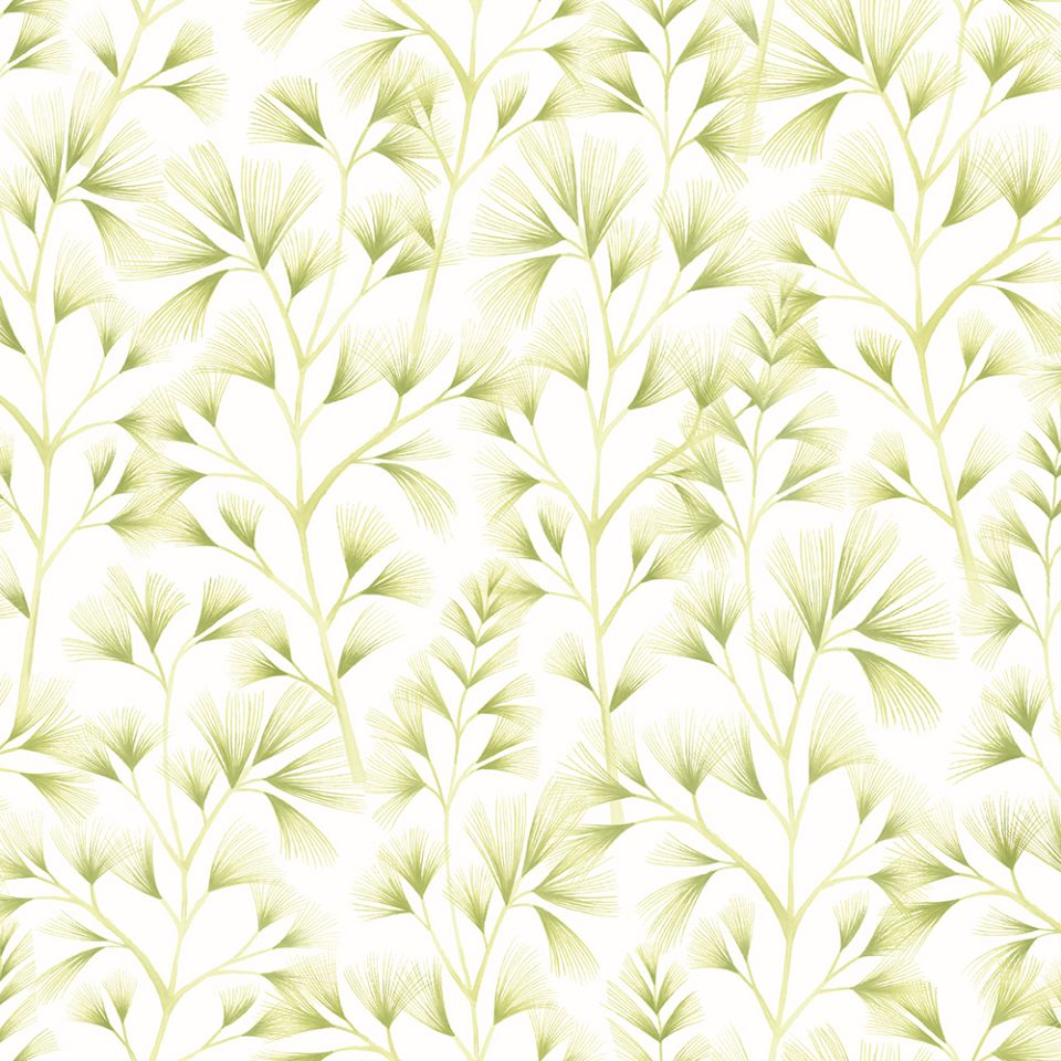 Arabella Green/Cream wallpaper Jardin Ohpopsi