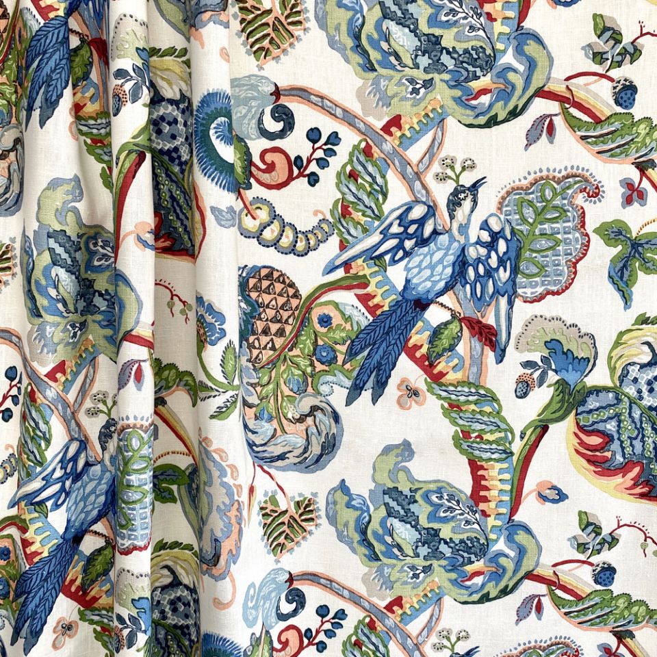Poppinjay Linen Bluebird fabric Poppinjay II Ian Sanderson