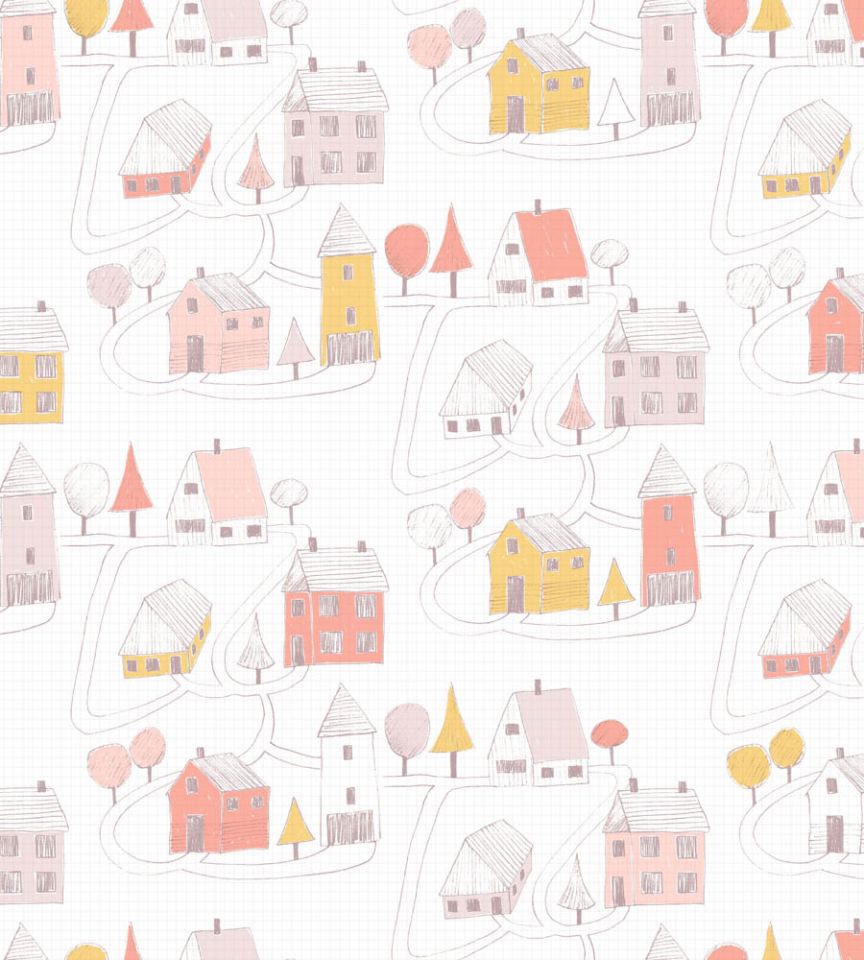 Small Village Rose Fabric Happy Dreams Casadeco