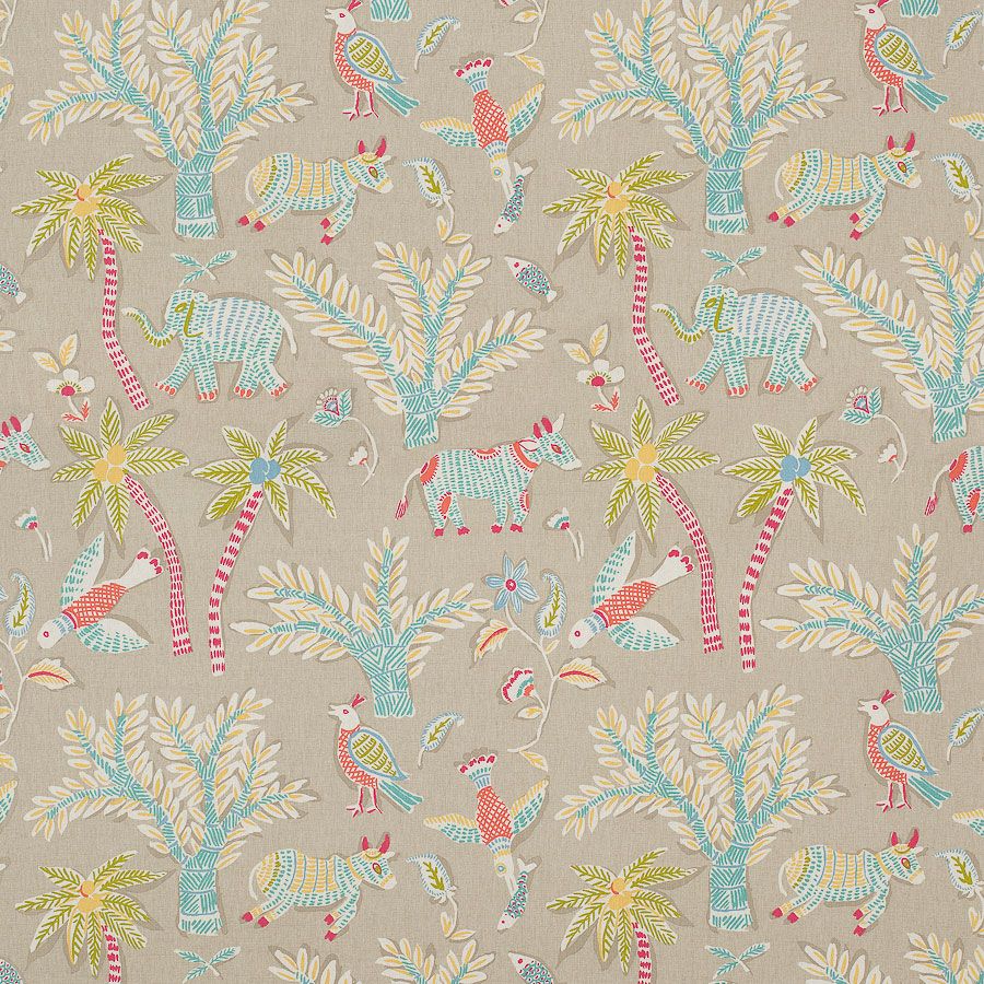 Goa - Beige fabric | Trade Routes Fabric | Thibaut