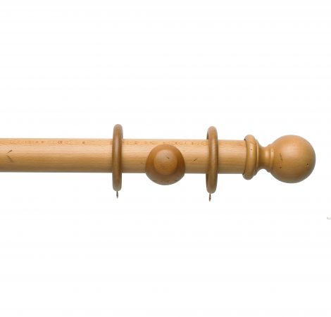Cream 28mm Wooden Curtain Pole Kit Curtain Poles