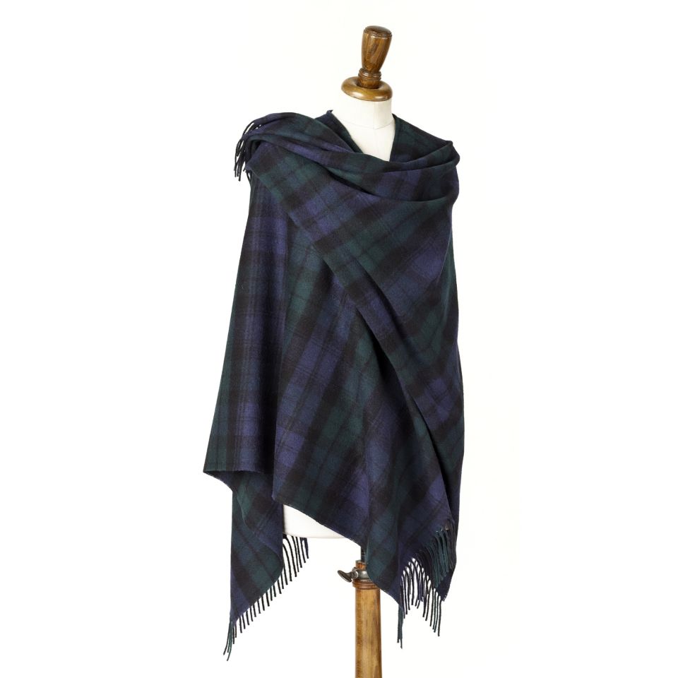 Black Watch Tartan Mini Ruana Bronte by Moon Mini Ruana Wraps