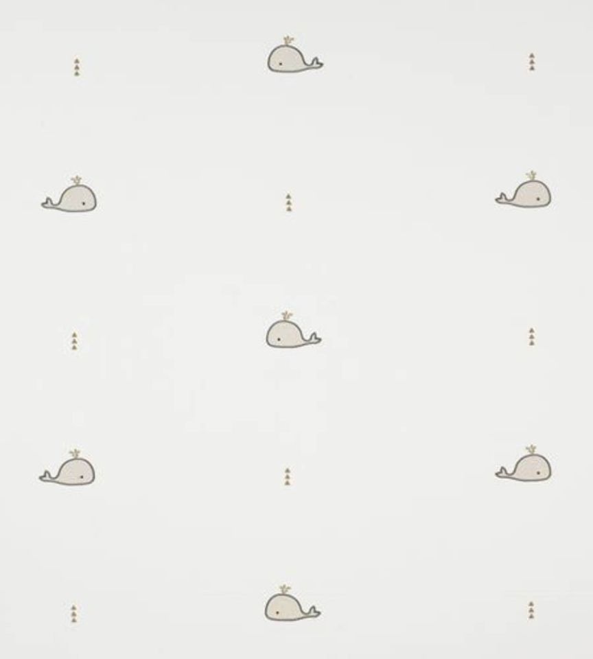 Broderie Whale Beige Fabric Happy Dreams Casadeco