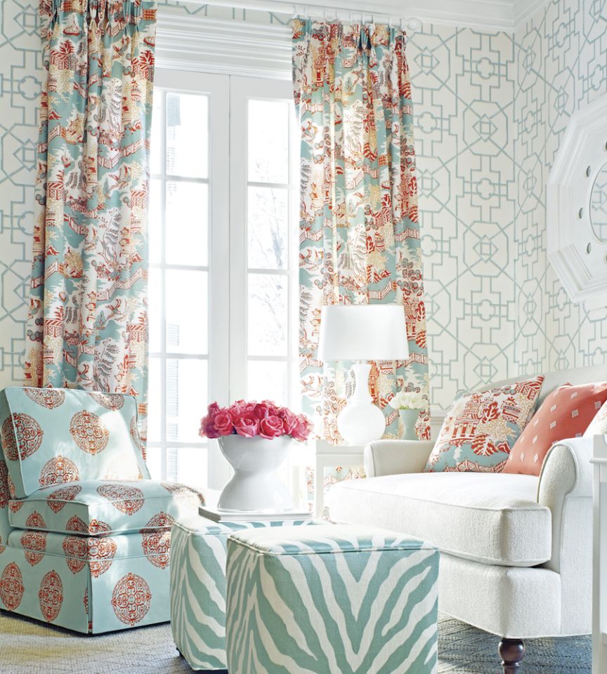 Bamboo Lattice - Aqua wallpaper | Enchantment | Thibaut