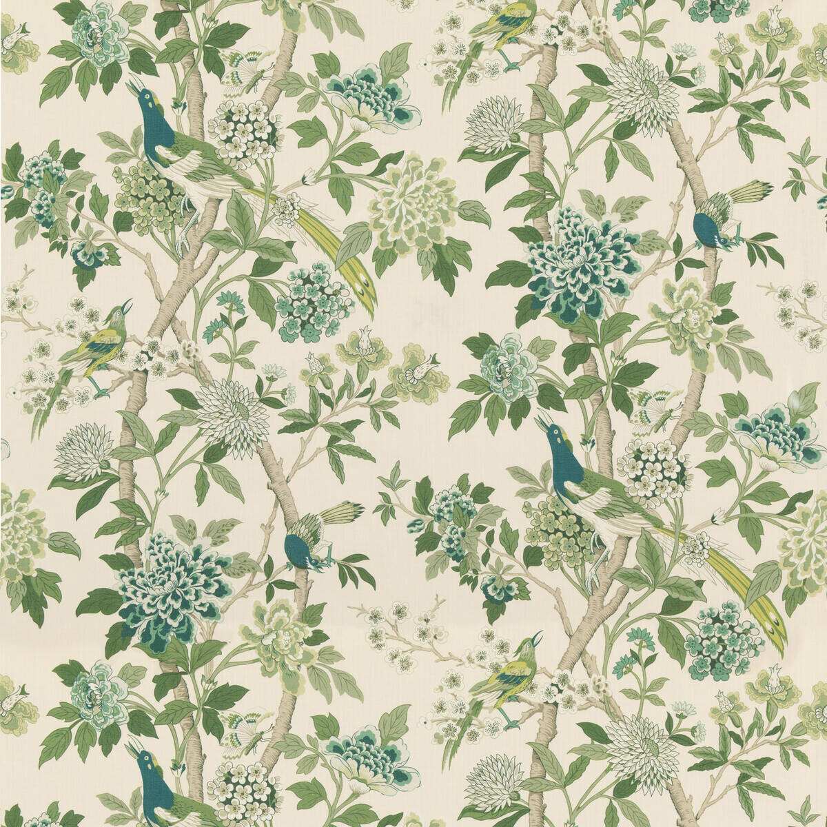 Hydrangea Bird - Emerald/Blue fabric | Chifu | GP & J Baker